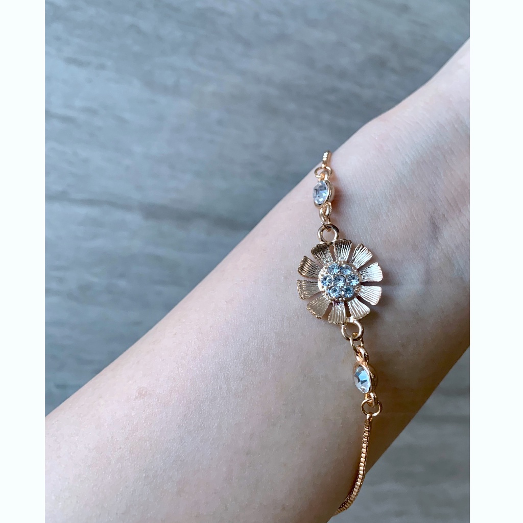 Gelang Serut titanium emas wanita berlian fashion wanita korea gelang tangan mutiara rantai Xuping bracelet aksesoris-#5