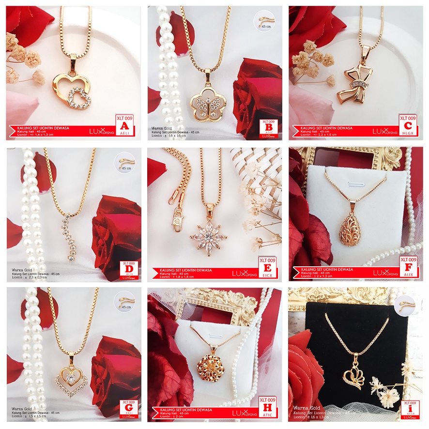 XLT 009 Kalung Xuping Set Liontin Mata Zirkon Perhiasan Wanita Yaxiya Luxx Xuping