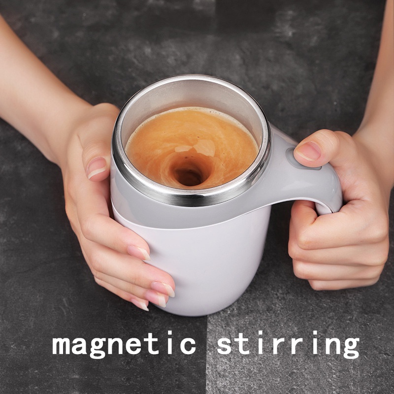 USB Charge Self Stirring Magnetic Mug Automatic Electric Stainless Steel Coffee Mixing Cup Smart Mixer Thermal Cup 380ml