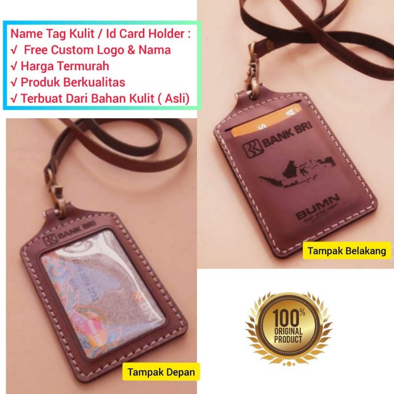 

ID Card Kulit Custom || Lanyard ID Card Kulit Asli || Gantungan ID Card Kulit