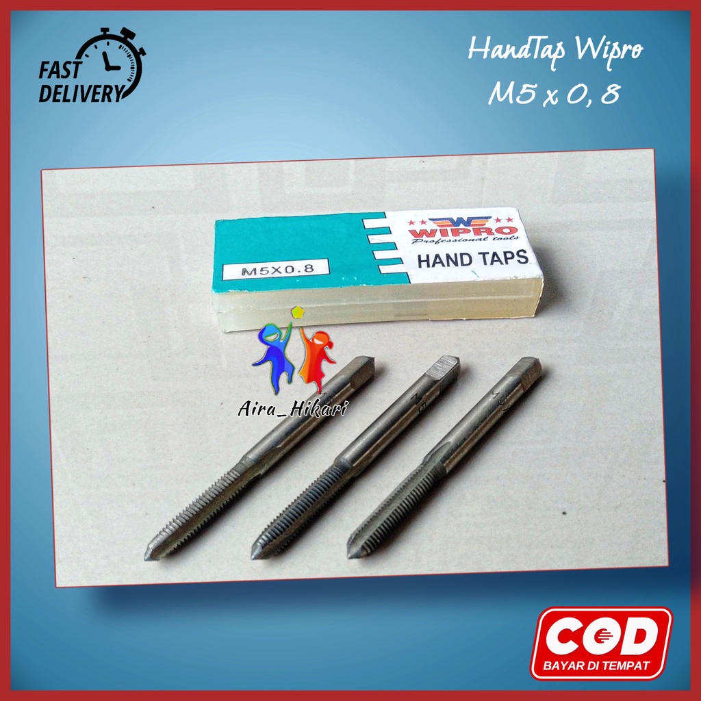 Hand Tap Wipro M5 x 0.8  set isi 3 pcs.