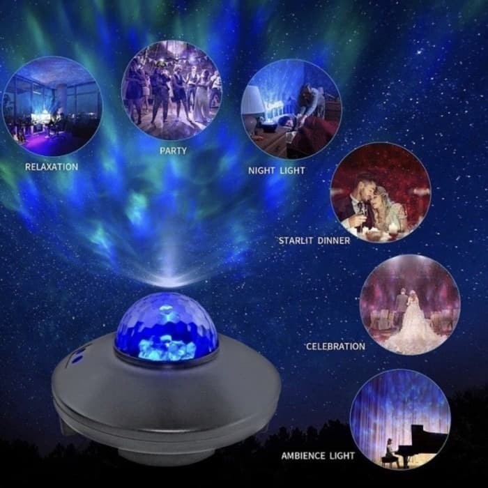 BAROKAH GAMIS musik bluetooth speaker lampu starry sky proyektor Lighting moon lamp