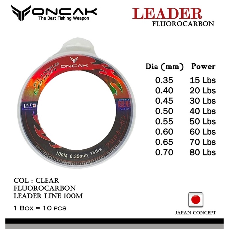 senar oncak leader fluorocarbon 100 mtr