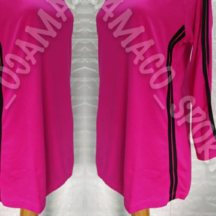 ➵ Baju Senam Wanita Lengan Panjang / Kaos Senam Lengan Panjang warna pink ۞