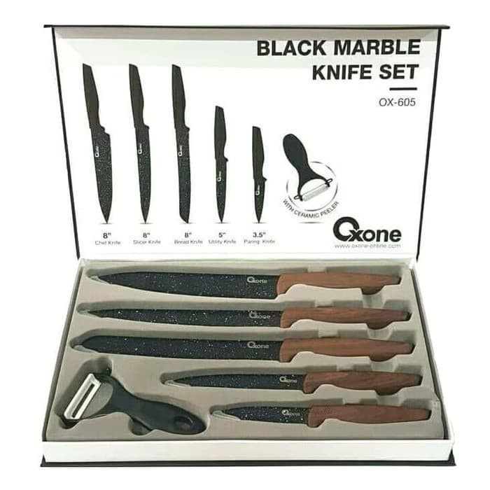 OXONE Onyx Black Marble Knife Set OX 605