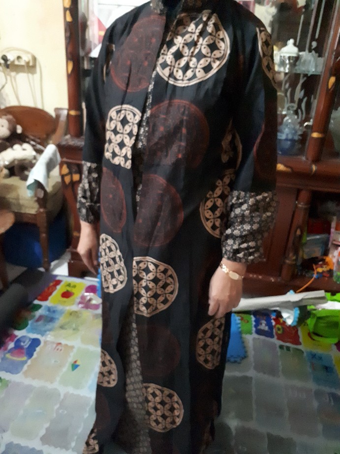 Batik Gamis Wanita Ld 1o4, Gamis Syari, Gamis Batik Kombinasi, Gamis Murah,dress Batik Wanita
