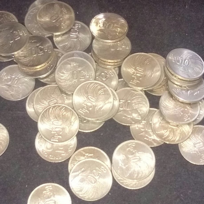 KUNO-UANG- UANG KUNO KOIN 50 RUPIAH CENDERWASI 1971 KINCLONG ORIGINAL -UANG-KUNO.
