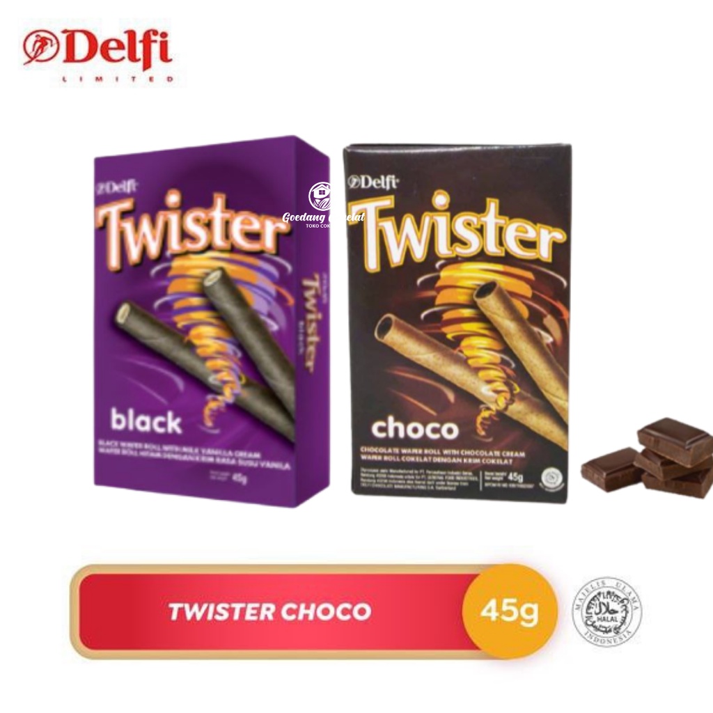 

Delfi Twister Coklat Chocolate Black Vanilla 45 g gr 35gr