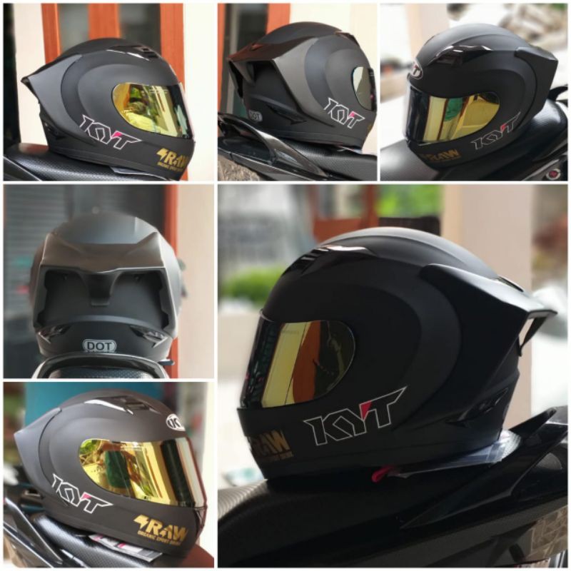 HELM KYT R10 BLAK DOFF/HITAM DOFF PAKET GANTENG