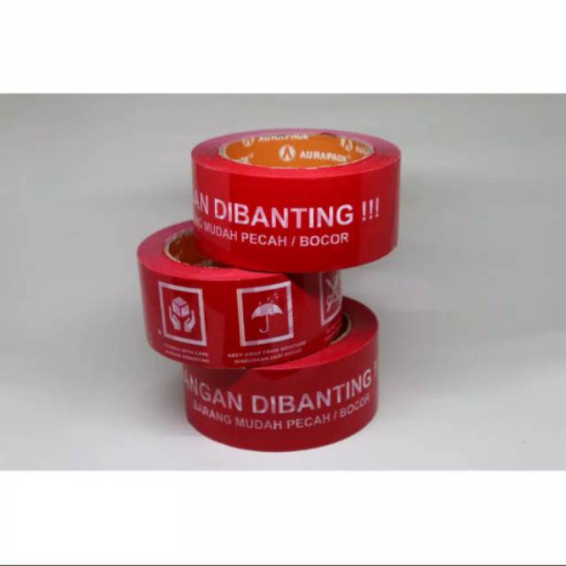 LAKBAN FRAGILE MERAH JANGAN DI BANTING 48MM X 100 YARD