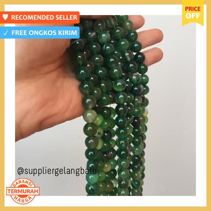 BAHAN GIOK BATU ALAM RENCENG KALUNG GELANG 10MM READY