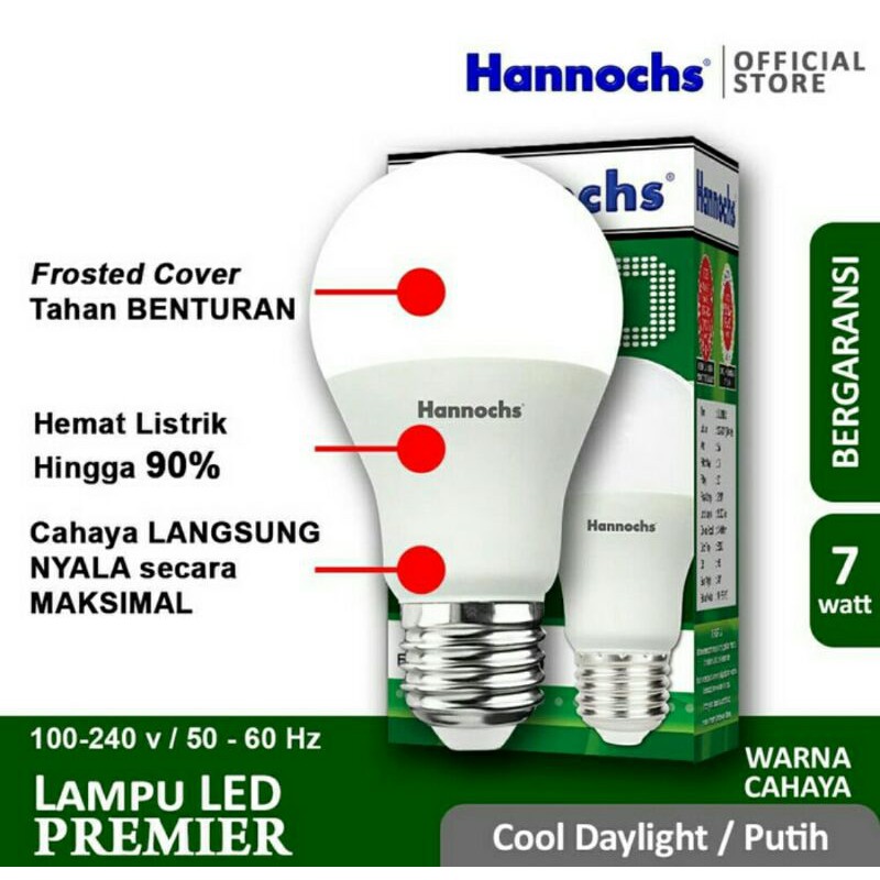 Lampu Led Hannochs 7w/7 Watt Premier Bolam