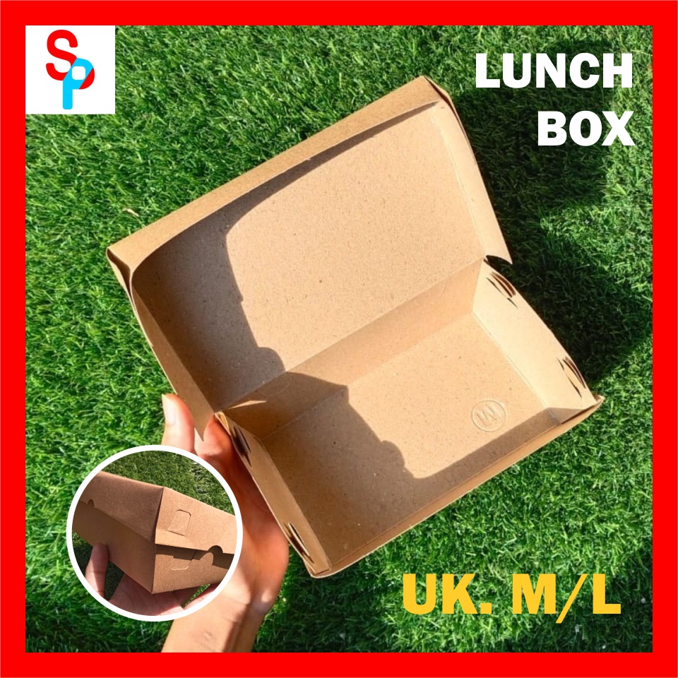 

(Minimal 50pcs) Lunch Box Paper, Lunch Box, Paper Lunch Box SML, Dus Box Ayam Geprek, Lunch Box Kertas Nasi