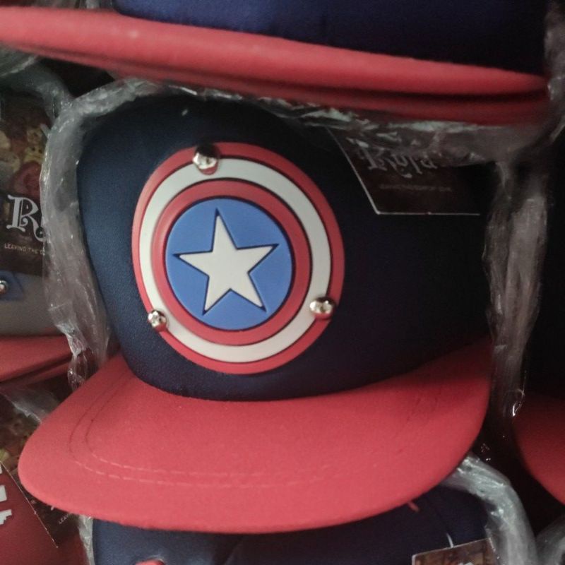 Topi Anak Snapback anak/Topi ploking anak/topi anak karakter-capt america navy