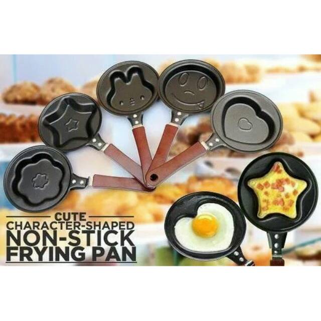 Teflon Motif Mini Karakter - Egg Frying Pan Cetakan Telur Wajan Anti Lengket Non Stick Frying