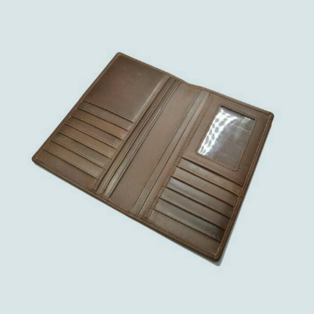 dompet cewe -dompet cewe kulit -dompet cewe panjang banyak tempat kartu -long wallet coklat