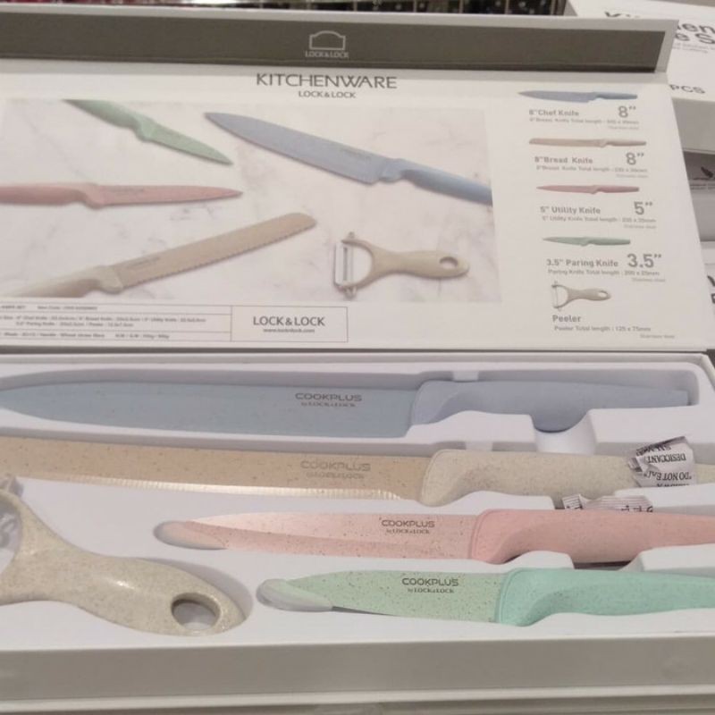 pisau lock n lock set pisau warna pastel pisau dapur set pisau warna warni
