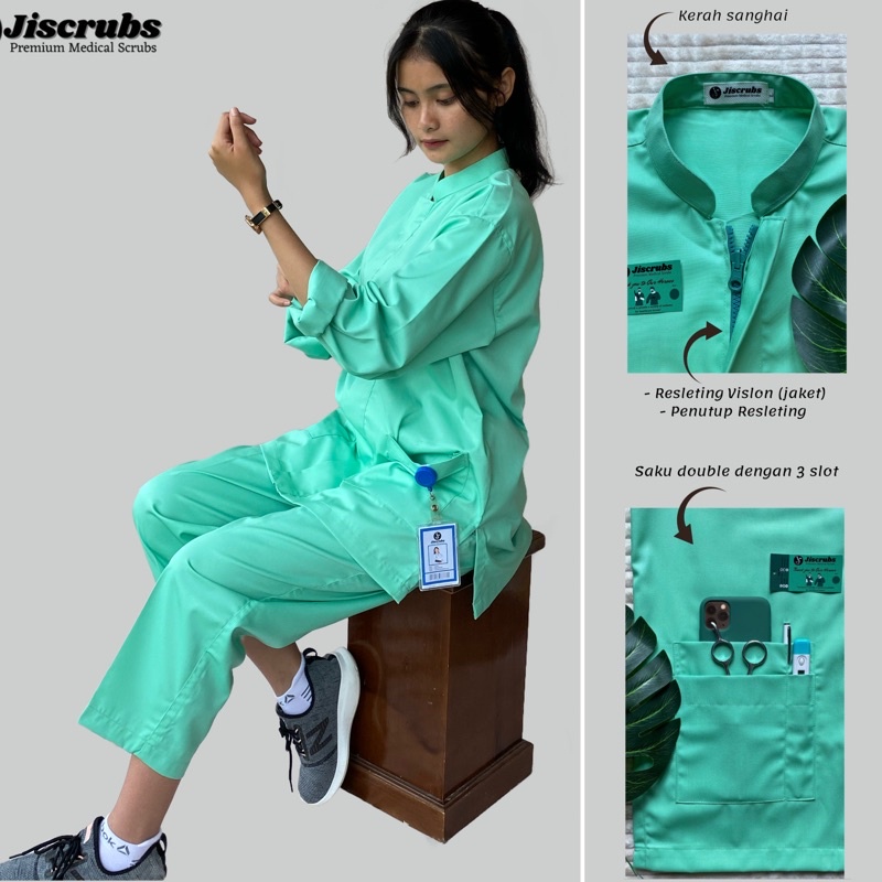 Baju Ok Resleting Depan Baju Stenen Perawat Rumah Sakit Baju Scrub  Dokter