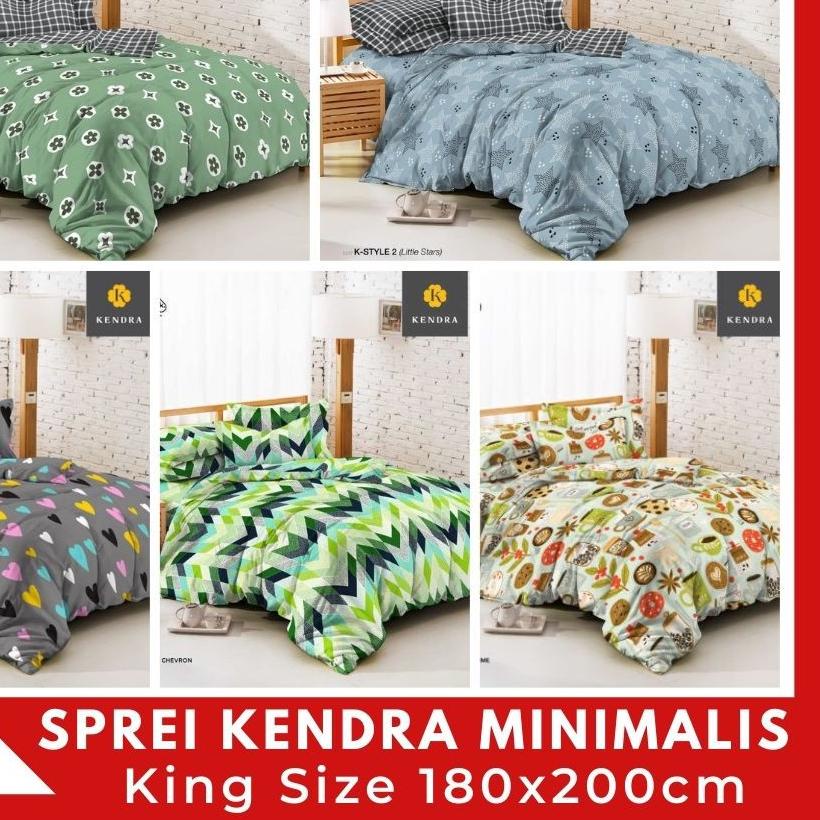 ✸ RC New Sprei Kendra Ukuran 180x200 motif Minimalis COFFE LOVER BLACK KAKTUS LONDON FORESTA LONDON