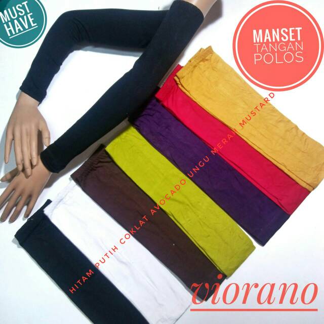 Manset Tangan Hitam Handsock Polos Pria Wanita Murah Lembut / Manset Tangan Spandex Unisex Wanita Pria Hitam Putih