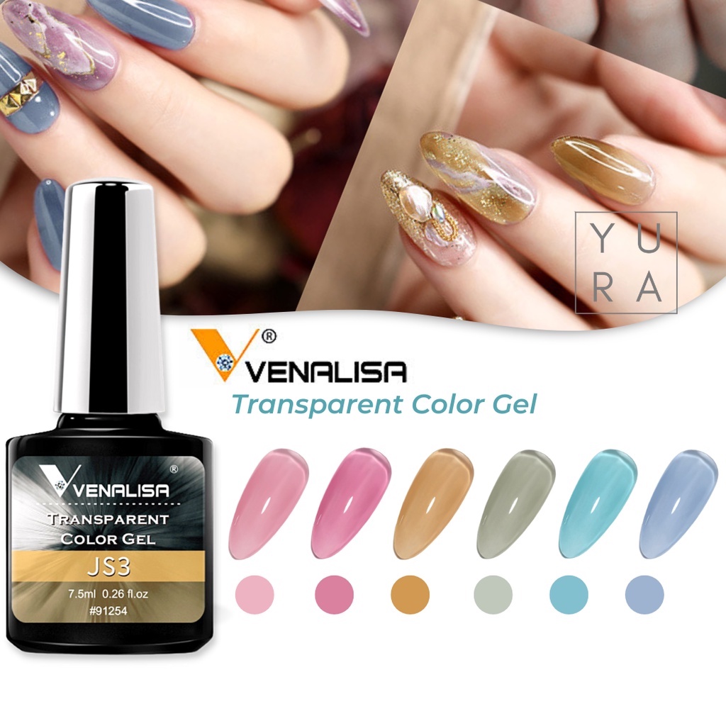 Venalisa Kutek Tranparent Jelly Color Gel Nail Polish UV LED