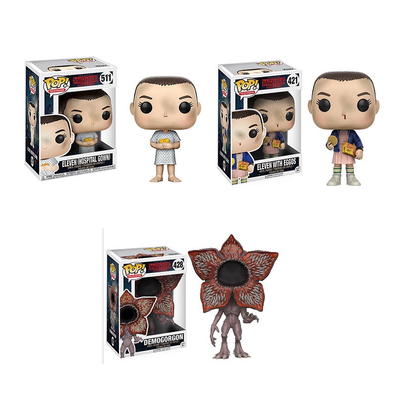 Funko POP Mainan Action Figure Model Anime Stranger Things Demogorgon Dustin Eleven Bahan PVC Untuk Hadiah