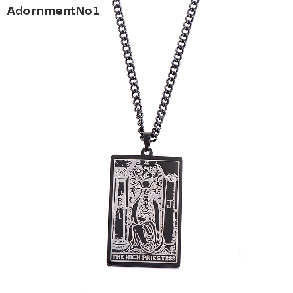 (AdornmentNo1) Kalung Rantai Dengan Liontin Kartu Tarot Major Arcana