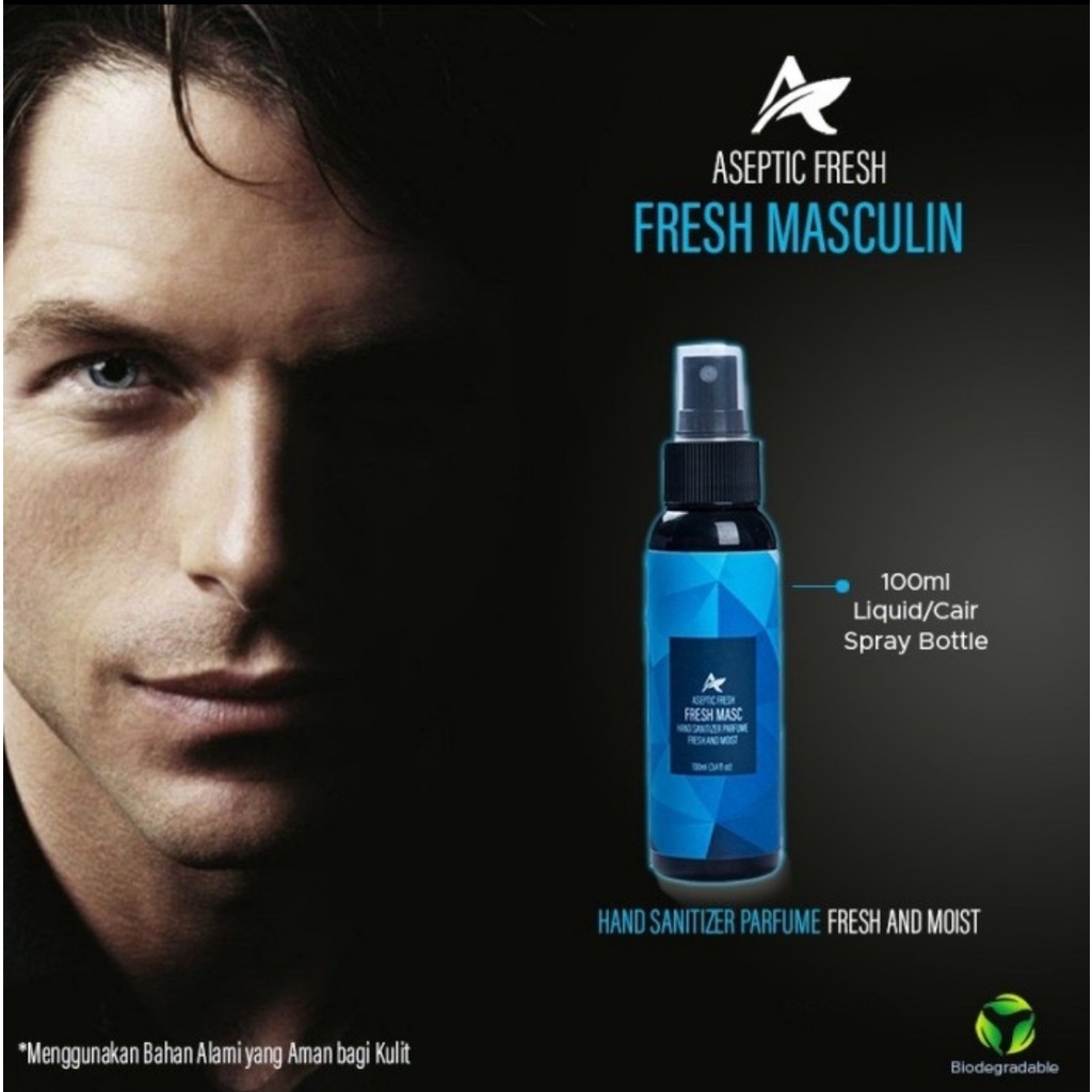 HAND SANITIZER PARFUME FRESH MASKULIN ASEPTIC FRESH AND MOIST