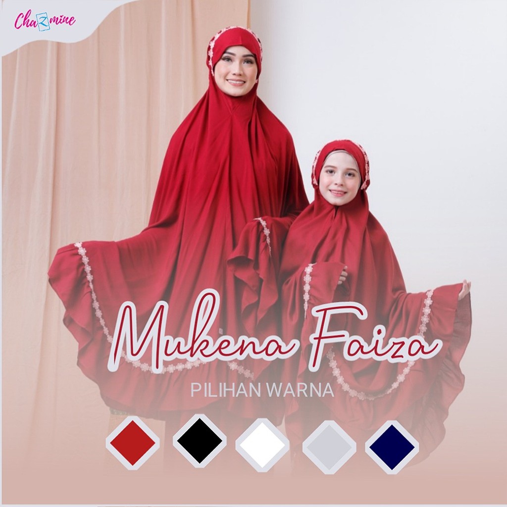 Mukena Couple Ibu JUMBO dan Anak Faiza Rayon Premium By Chazmine Mukena Telekung Mukena Bandung