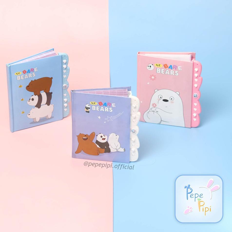 

[KODE PRODUK WPRVO7971] Buku Diary WBB / We Bare Bear Kunci Kode Kecil Note Book Jurnal Lucu Unik