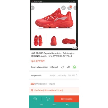 sepatu badminton lining original