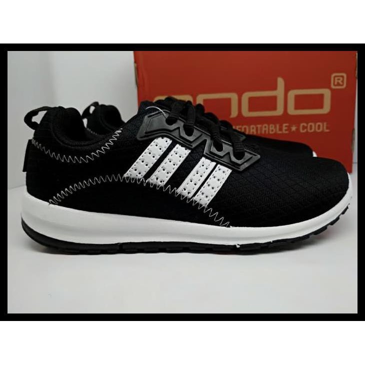 Sepatu Anak Sekolah Perempuan Hitam - Original Ando Plano Hitam Putih