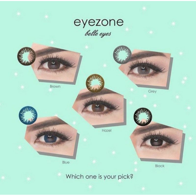 softlens eyezone belle softlens minus softlens hitam -black, minus sd -6.00