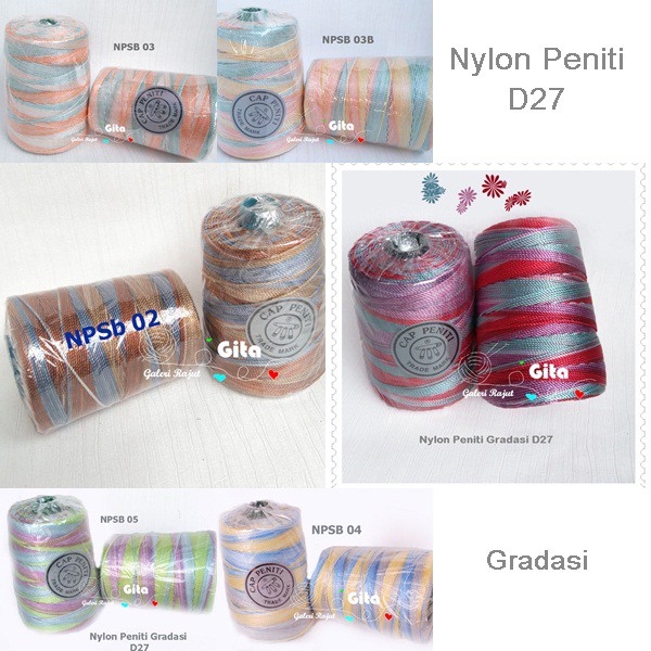 Benang Rajut Nylon Peniti Gradasi/Sembur D27