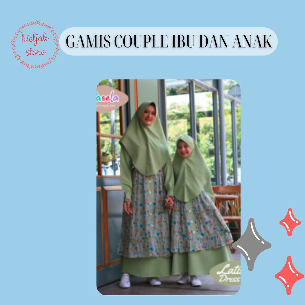 GAMIS COUPLE IBU DAN ANAK 4-14 TAHUN BY LATISA DRESS BASELA KIDS / GAMIS COUPLE