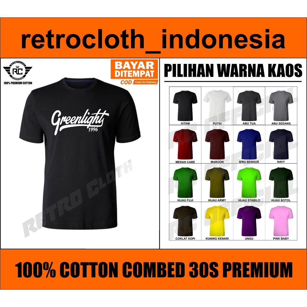 Kaos Tshirt Baju GREENLIGHT / 1 / Kaos Tshirt Baju Pria / Kaos Tshirt Baju Wanita / Kaos Tshirt Baju