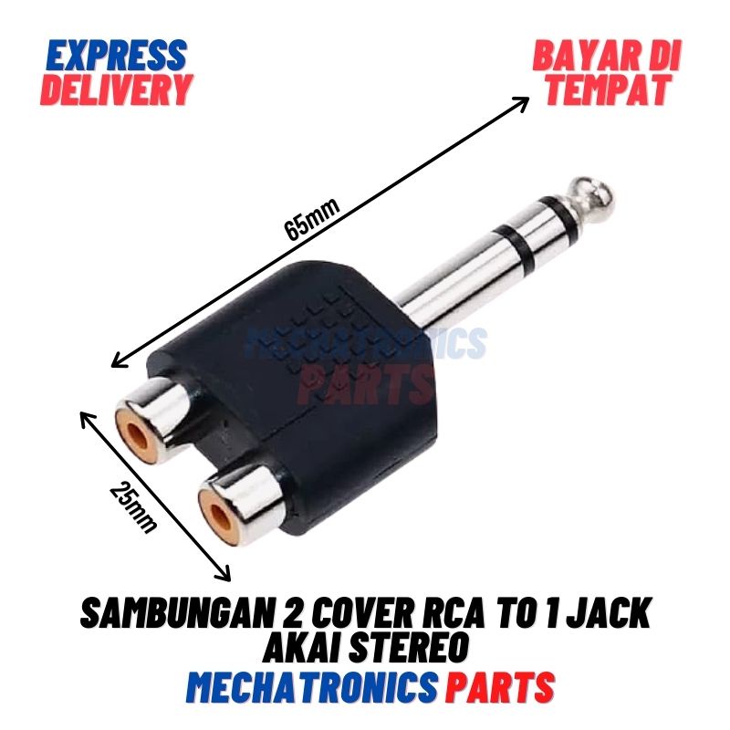 [SOC-9062] SAMBUNGAN 2 COVER RCA TO 1 JACK AKAI ST