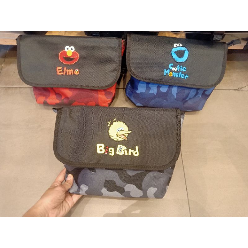 Miniso tas sesame street crossbody bag tas selempang cewe cowo waistbag korea tas elmo lucu