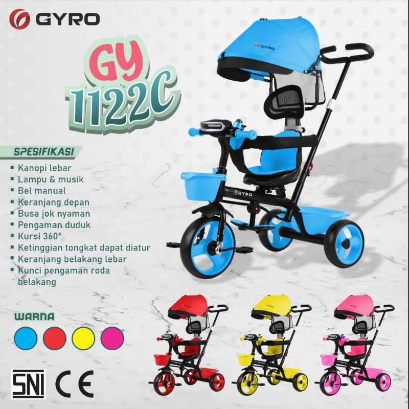 Bisa COD sepeda anak roda tiga Gyro GY-1122C/trycycle