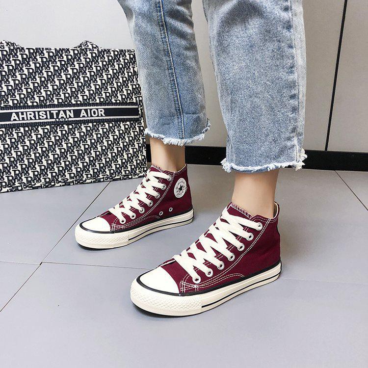 Free Box Sepatu Sneakers Wanita Import Sepatu Kanvas Wanita Kasual Polos Tali Premium Quality Sepatu Wanita Sneakers Wanita Model Korea Import Premium Quality NS4044