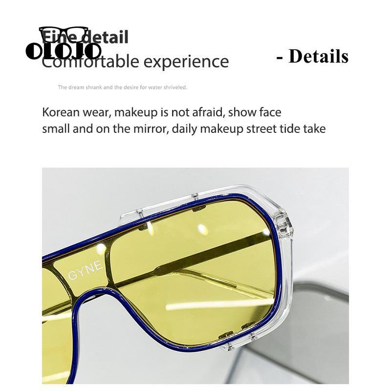 Kacamata Hitam Model One piece Bingkai Besar Untuk Pria Dan Wanita ol2