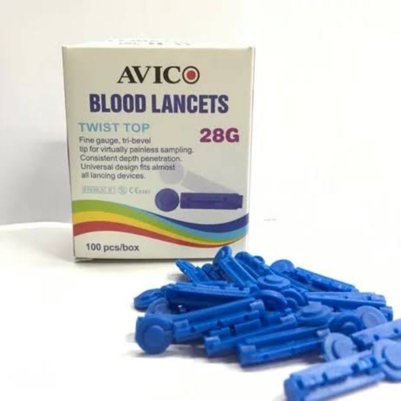 Blood lancet 28G Avico 100 Pcs / Jarum lancet 28G / Jarum untuk ambil darah