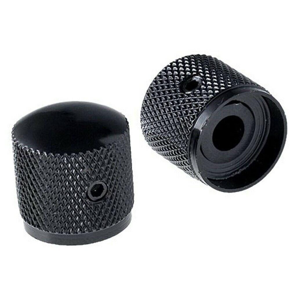 TOP 4pcs Knob Pengatur Nada Kunci Hitam Knob Kubah Metal