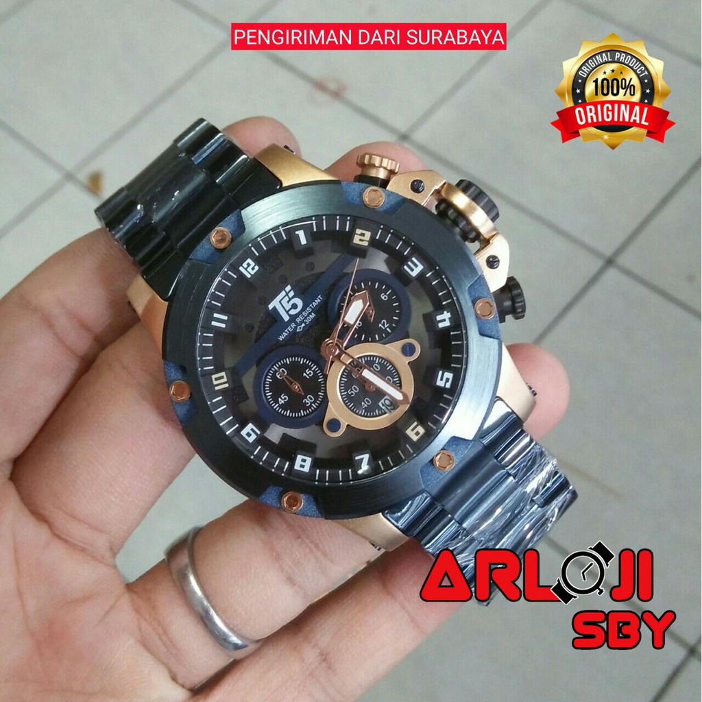 JAM TANGAN PRIA T5 H 3760 CHRONOGRAPH ORIGINAL TAHAN AIR