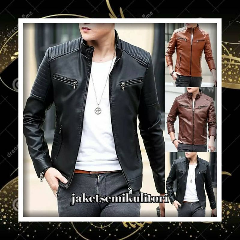 jaket kulit murah / Jaket cowok keren / Jaket casual murah / Jaket kulit touring