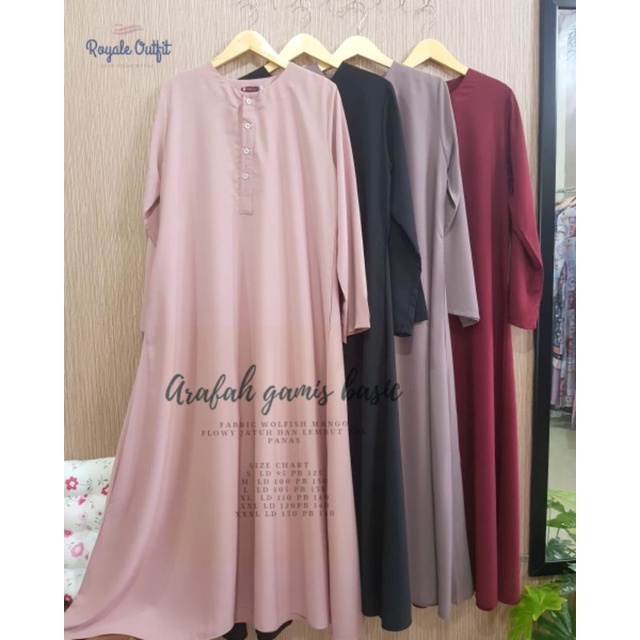 Arafah gamis size S-XL gamis abaya polos wolfish