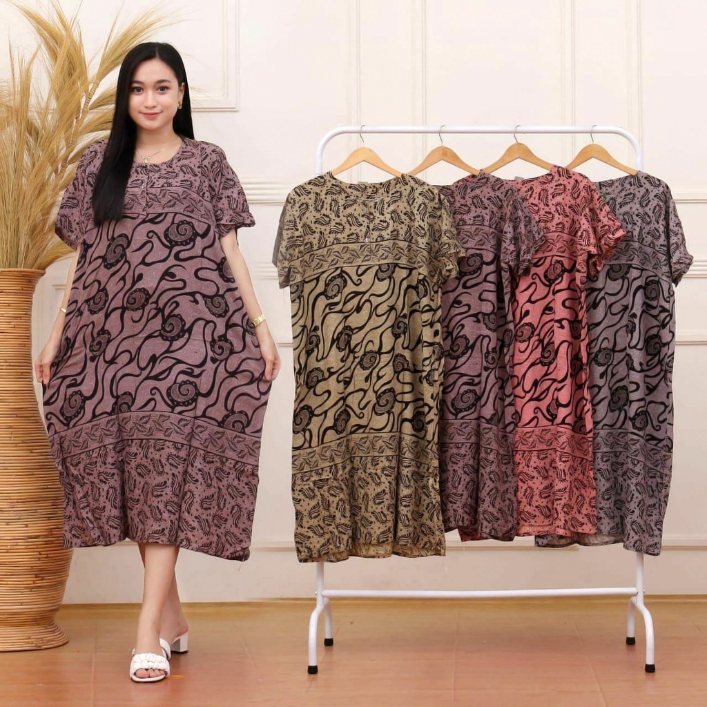 BATIK WANITA DASTER RAYON JUMBO MURAH BIG SIZE XXL ( KOPI SUSU BIANCA LAILA DIANA BULU MANIS ZAARA BASE WARNA ) KEKINIAN BUSUI BUMIL KANCING DEPAN LENGAN PENDEK MURAH ADEM-DJ BULU MANIS
