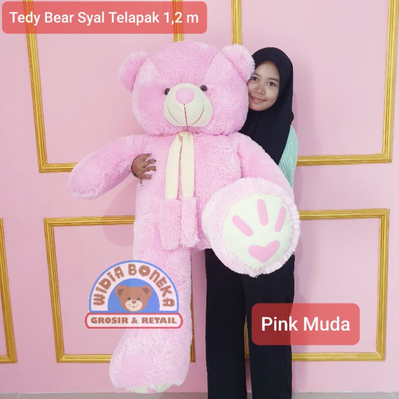 Boneka Tedy Bear Jumbo Syal Telapak 1,2 meter Berlabel SNI