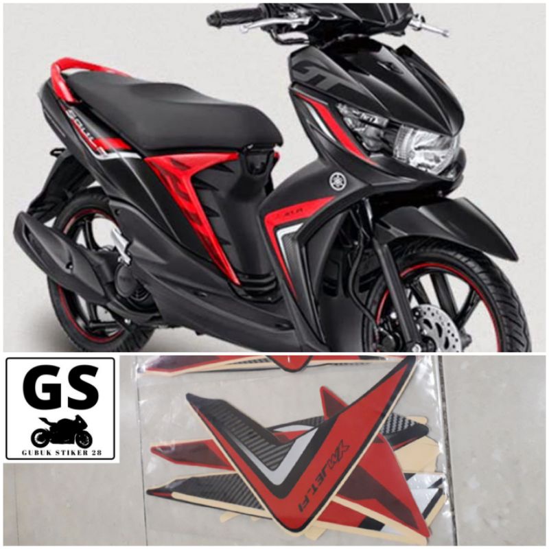 STRIPING STIKER LIS BODY MOTOR YAMAHA MIO SOUL GT 2014 HITAM