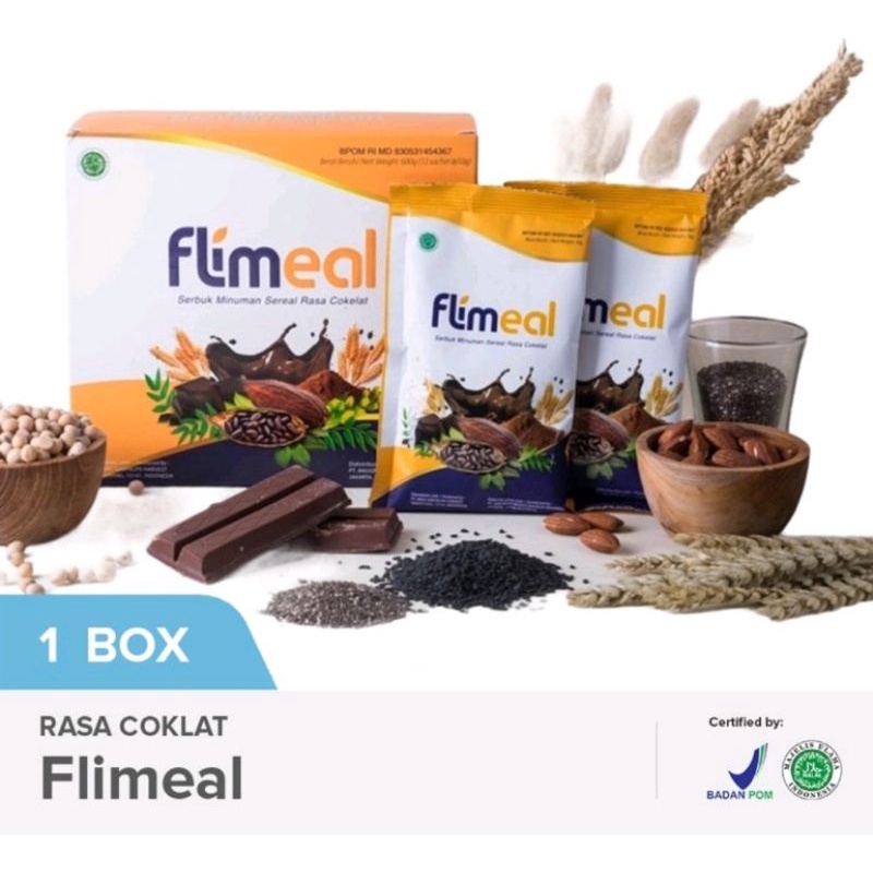 

FLIMEAL Flimty 1 Box 12 Sachets BPOM HALAL -- By Flimty Fiber Minuman Meal